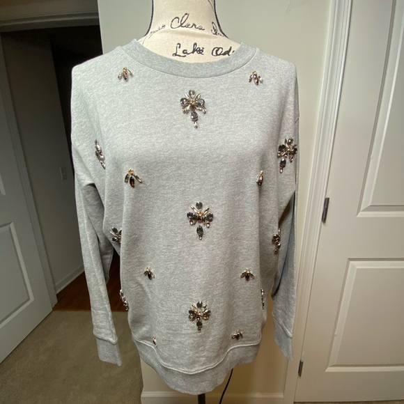 J CREW EMBELLISHED CHANDELIER SWEATSHIRT - Picture 3 of 6